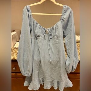 Light Blue Long Sleeve Dress
